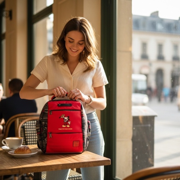 Lug Disney Italy Epcot Backpack + Matching Minnie Ears Disney Parks NWT - Picture 2 of 6